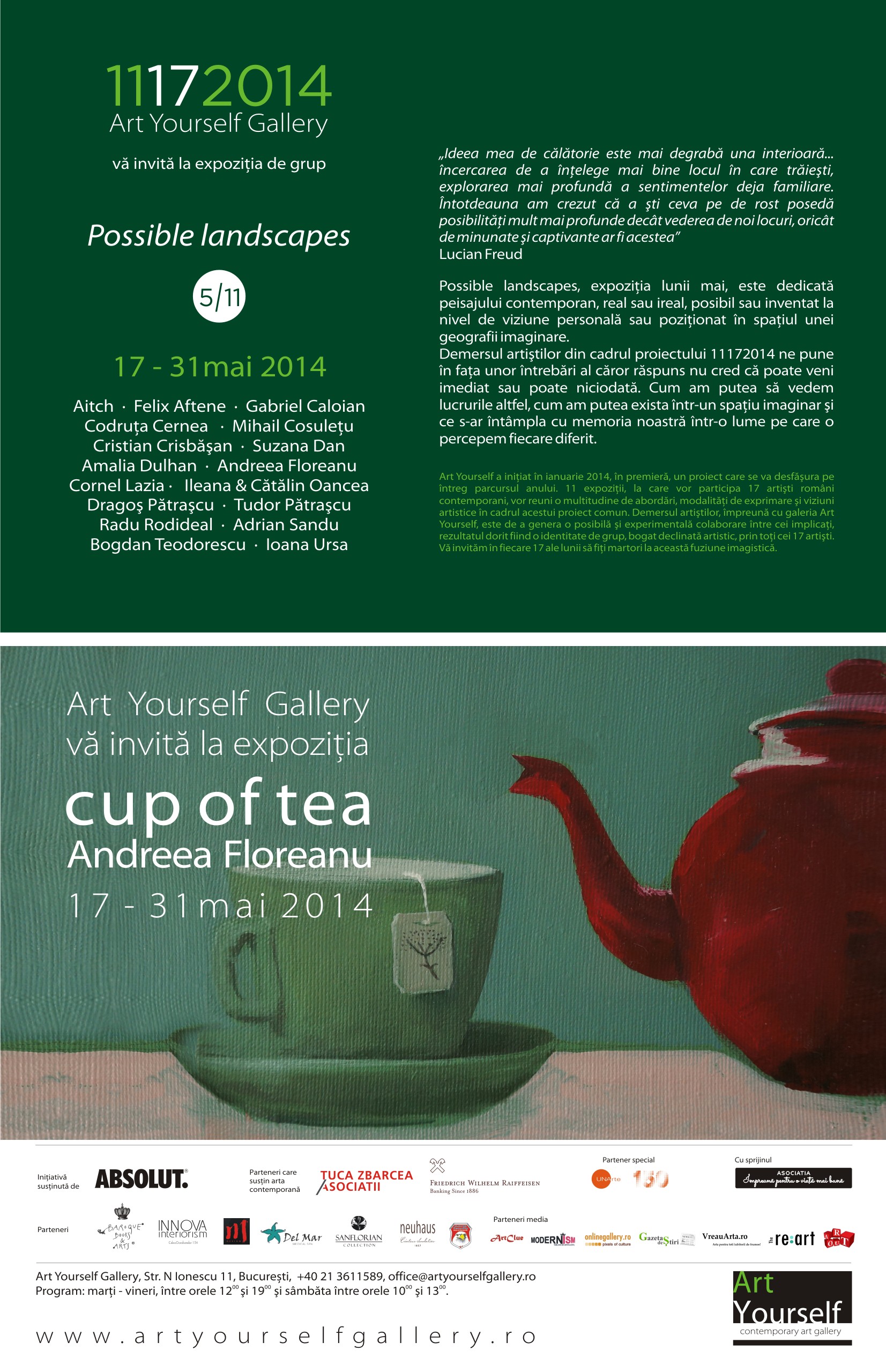 You are currently viewing Possible landscapes – expozitia lunii mai din cadrul proiectului 11172014 si Andreea Floreanu / Cup of tea