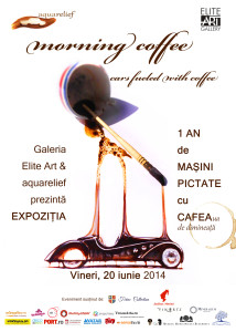 Read more about the article 1 AN de MAŞINI PICTATE cu CAFEA. Expoziţia – The Morning Coffee „Car paintings, fueled with coffee”