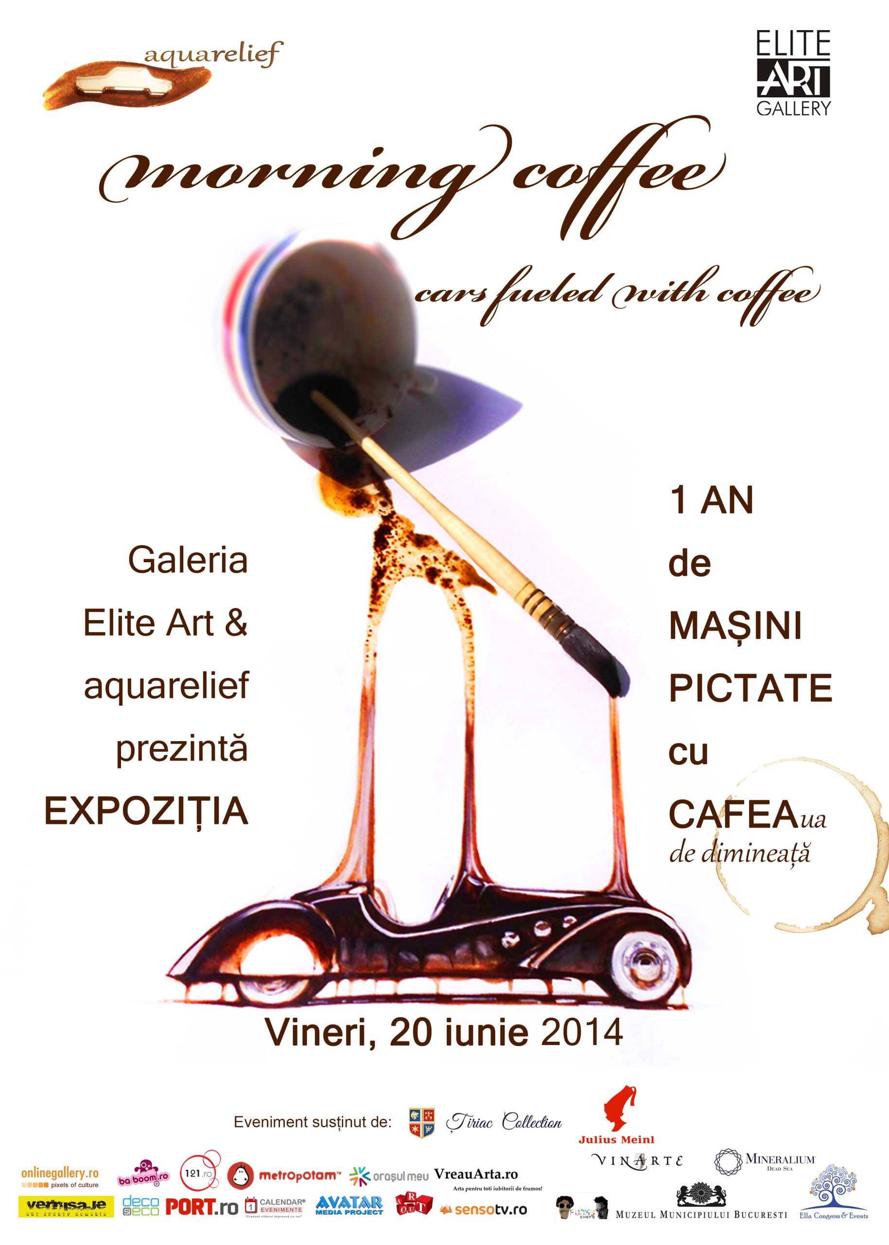 You are currently viewing 1 AN de MAŞINI PICTATE cu CAFEA. Expoziţia – The Morning Coffee „Car paintings, fueled with coffee”