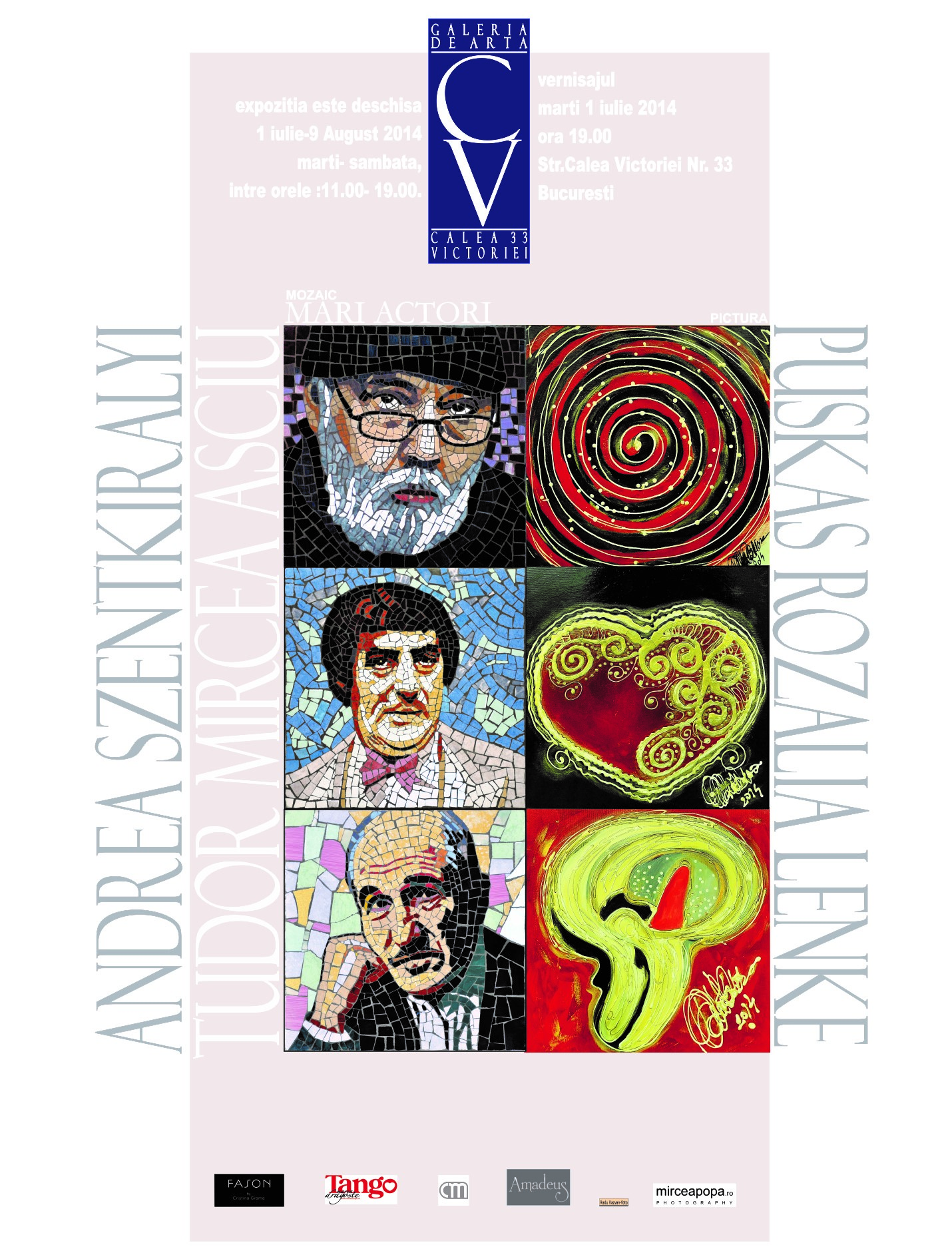 You are currently viewing “MARI  ACTORI” – Expozitie de mozaic și pictură la   GALERIA de ARTĂ „CALEA VICTORIEI 33”