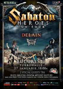 Read more about the article DELAIN si Battle Beast vor canta alaturi de SABATON, pe 27 ianuarie la Bucuresti