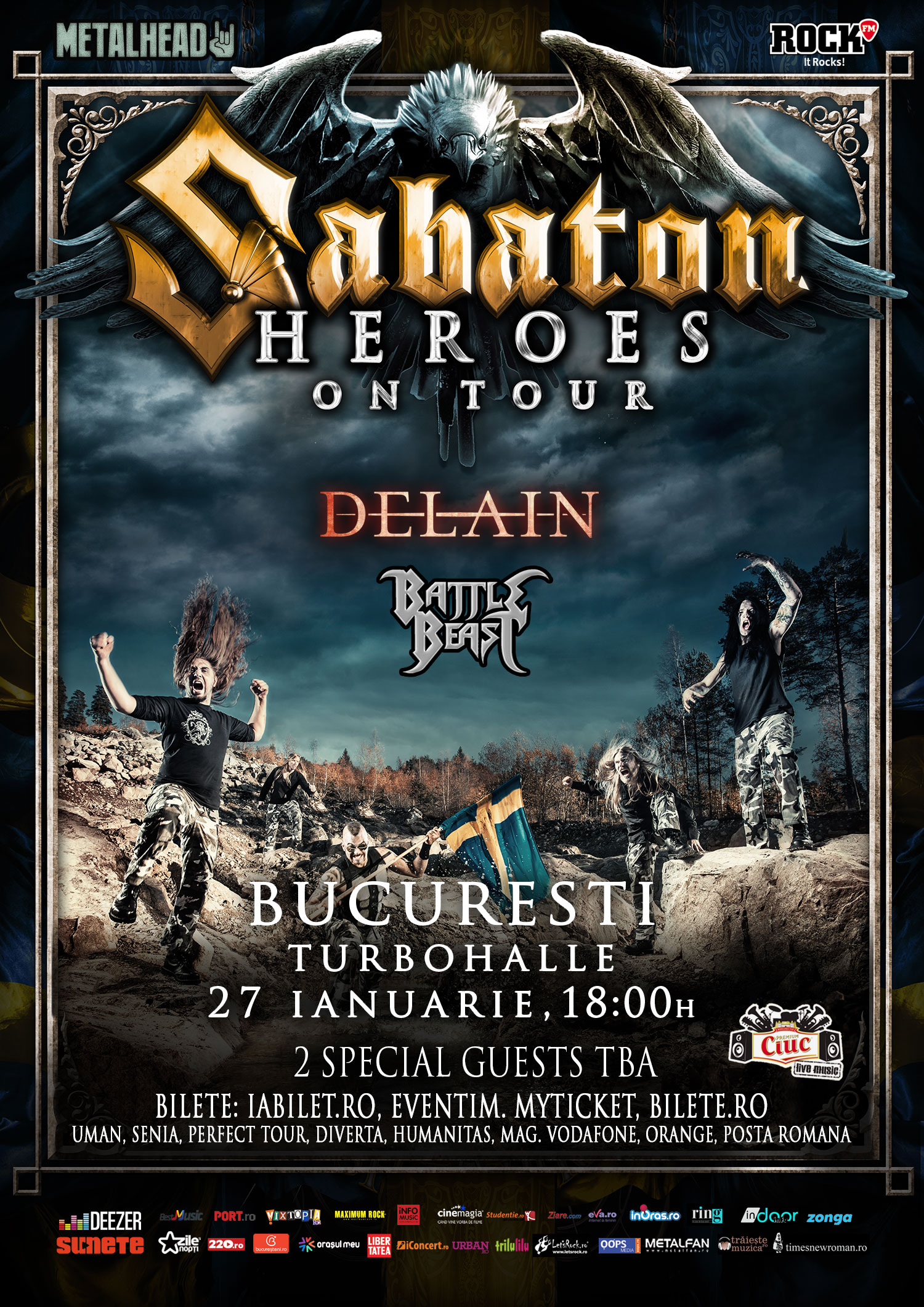 You are currently viewing DELAIN si Battle Beast vor canta alaturi de SABATON, pe 27 ianuarie la Bucuresti