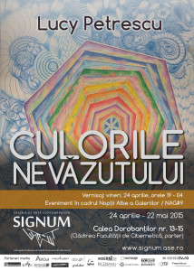 Read more about the article Vernisaj „Culorile nevăzutului” – Lucy Petrescu la Galeria Signum