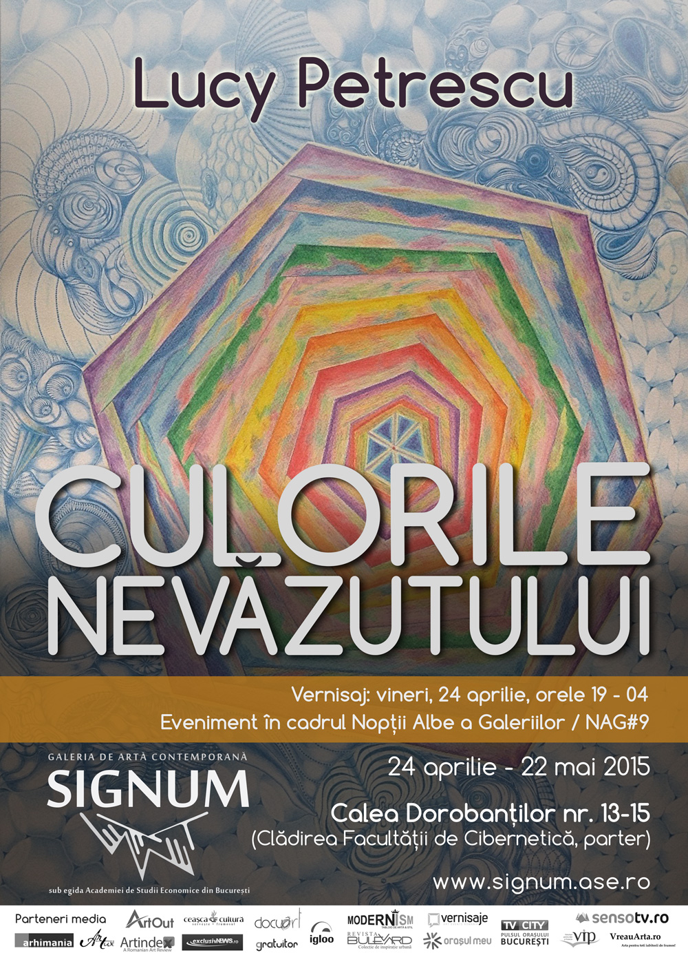 You are currently viewing Vernisaj „Culorile nevăzutului” – Lucy Petrescu la Galeria Signum